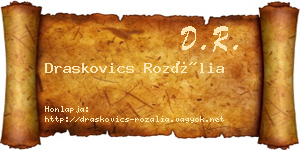 Draskovics Rozália névjegykártya